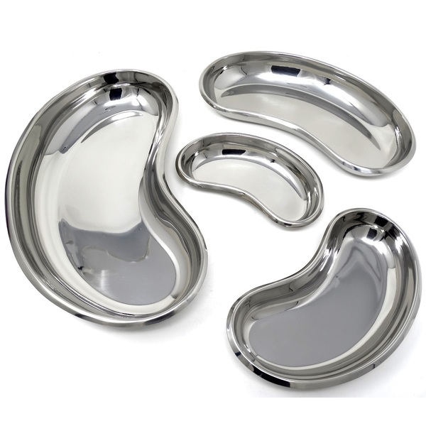 A2Z Scilab Set of 4 Kidney Trays Dish 6" 8" 10" 12", Extra Large, Stainless Steel A2Z-ZR701